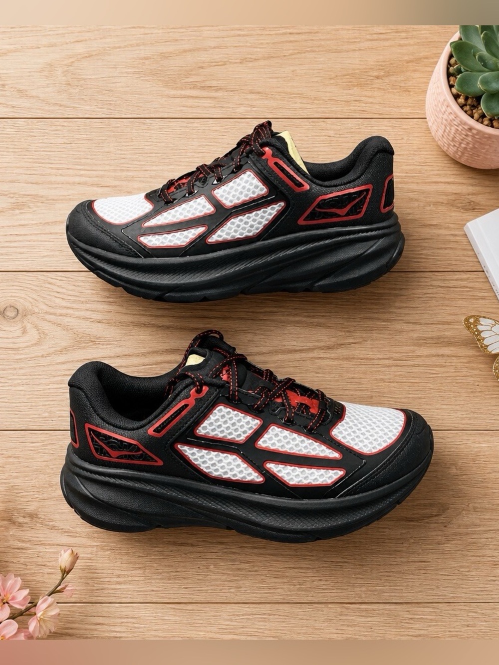 NWT Hoka Clifton One9 | Black White and Red | Size 10.5 M/ 11.5W